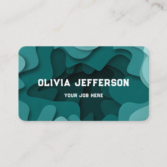 Modern Blue Artistic Abstract Wavy Lines  Business Card (Front)