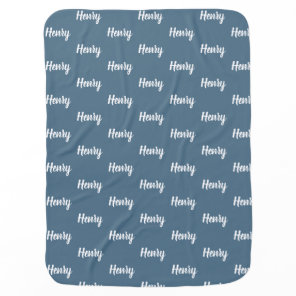 Modern Blue Baby Boy Personalized Name Custom Blanket