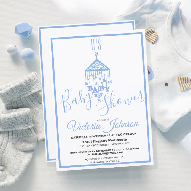 Modern Blue Baby Boy Shower Invitation (Creator Uploaded)
