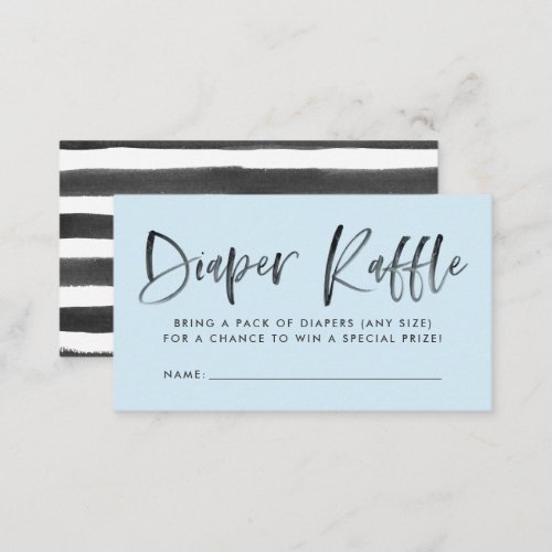 Modern Blue Baby Shower Diaper Raffle Tickets Enclosure Card