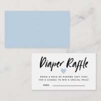 Modern Blue Baby Shower Diaper Raffle Tickets Enclosure Card