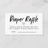 Modern Blue Baby Shower Diaper Raffle Tickets Enclosure Card (Front)