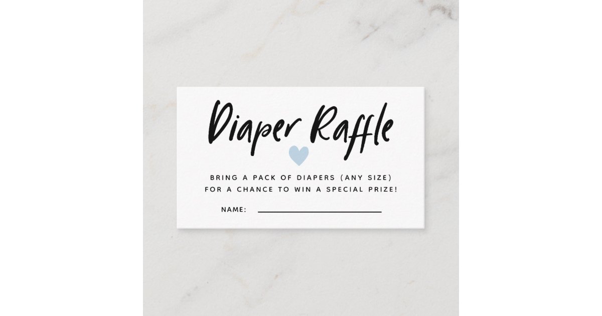 Modern Blue Baby Shower Diaper Raffle Tickets Enclosure Card