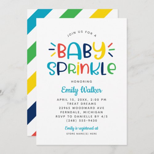 Modern Blue Baby Sprinkle for Boy Shower Invitation