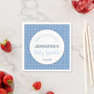 Modern Blue Baby Sprinkle Party Napkins