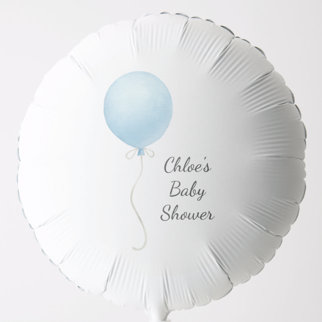 Modern Blue Balloon Boy Baby Shower (Front)