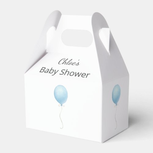 Modern Blue Balloon Boy Baby Shower Favor Boxes