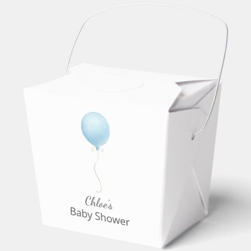 Modern Blue Balloon Boy Baby Shower Favor Boxes
