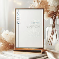 Modern Blue Bar Mitzvah Kippot Tabletop Sign