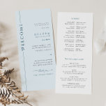 Modern Blue Bar Mitzvah Program Card<br><div class="desc">Make your son's Bar Mitzvah ceremony memorable with our customizable minimalist light blue and white flat double-sided program card. This program features space to write a thank you message,  honor information,  and a bar mitzvah guide.</div>
