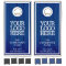 Modern Blue Barn Wood Planks Company Logo