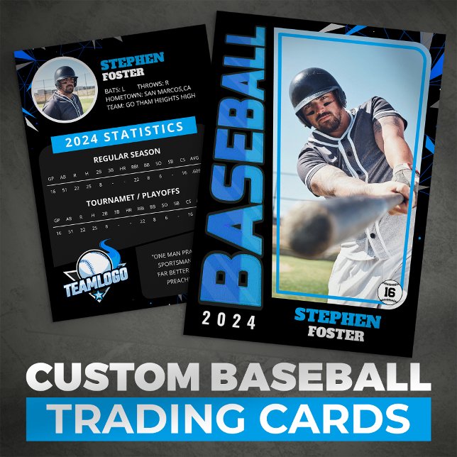 Modern Blue Baseball Player Trading Card Stats (Creator Uploaded)
