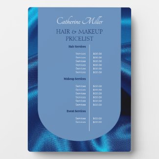 Modern Blue Beauty Salon Hair & Makeup Price List