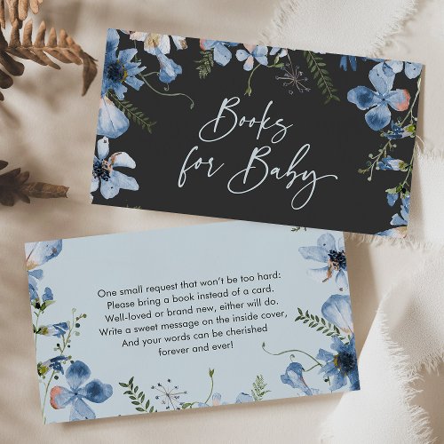 Modern Blue Beige Books For Baby Enclosure Card