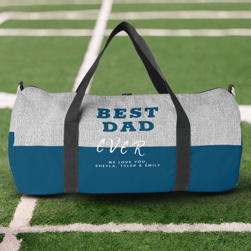 Modern Blue Best Dad Ever Fathers Day Duffle Bag