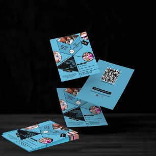 Modern Blue Black Beauty Salon Spa Custom Photos Flyer