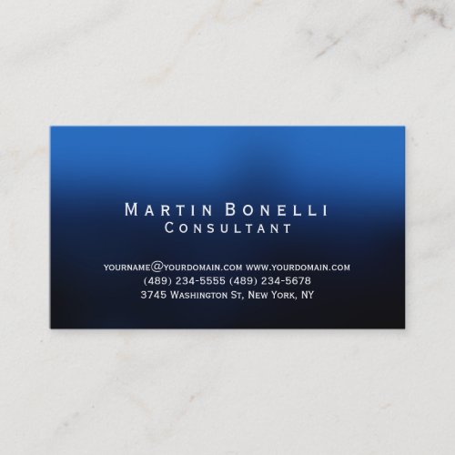 Modern Blue Black Consultant Business Card