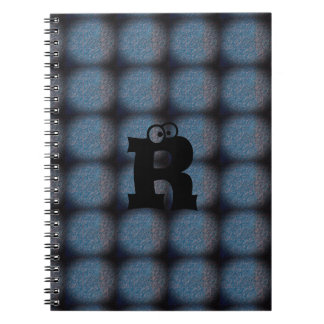 MODERN BLUE Black CUTE Spiral Photo  Notebook