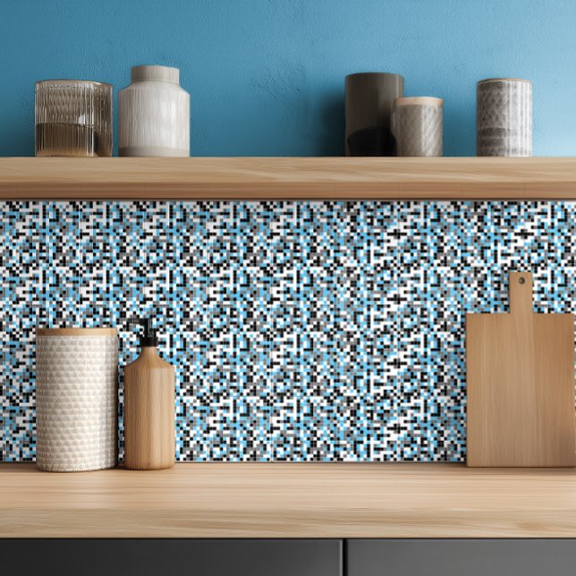Modern Blue Black Gray Geometric Ceramic Tile (Creator Uploaded)