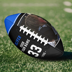 Modern Blue Black Player Name Number Team Photo F Football