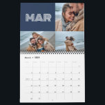 Modern Blue Bold Typography 3 Photo Family Calendar<br><div class="desc">Modern Blue Bold Typography 3 Photo Family Calendar with room to place your favorite family photos,  3 photo grid layout inside. Background color can be changed in the design tool if you like.</div>