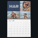 Modern Blue Bold Typography 3 Photo Family Calendar<br><div class="desc">Modern Blue Bold Typography 3 Photo Family Calendar with room to place your favorite family photos,  3 photo grid layout inside. Background color can be changed in the design tool if you like.</div>