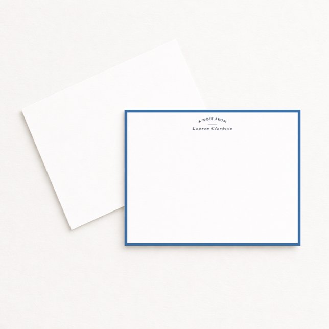 Modern Blue Border Personalized Note Card (Creator Uploaded)