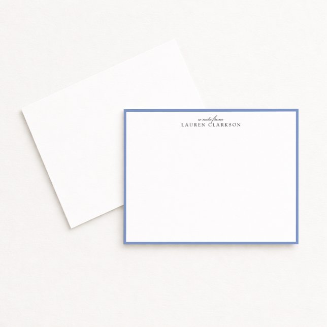 Modern Blue Border Personalized Note Card (Creator Uploaded)