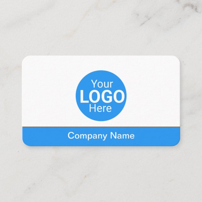 Modern blue bottom business details /personalized  business card (Front)
