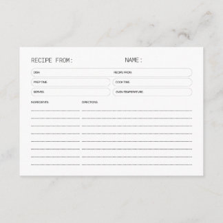 Modern Blue Bow Coquette Bridal Shower Recipe Enclosure Card