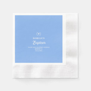 Modern Blue Boy Baptism Thank you Napkins