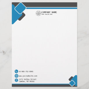 Modern blue Business logo Letterhead