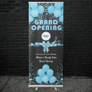 Modern Blue Business Opening Add Logo Trendy Cute Retractable Banner