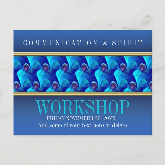 Modern Blue Business Workshop Invitation template (Front)