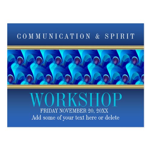 Modern Blue Business Workshop Invitation template Postcard