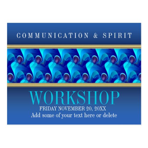 Modern Blue Business Workshop Invitation template Postcard