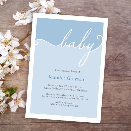 Color Band Baby Shower Invitation in Blue