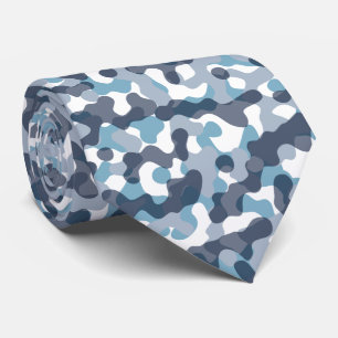 Modern blue camouflage neck tie