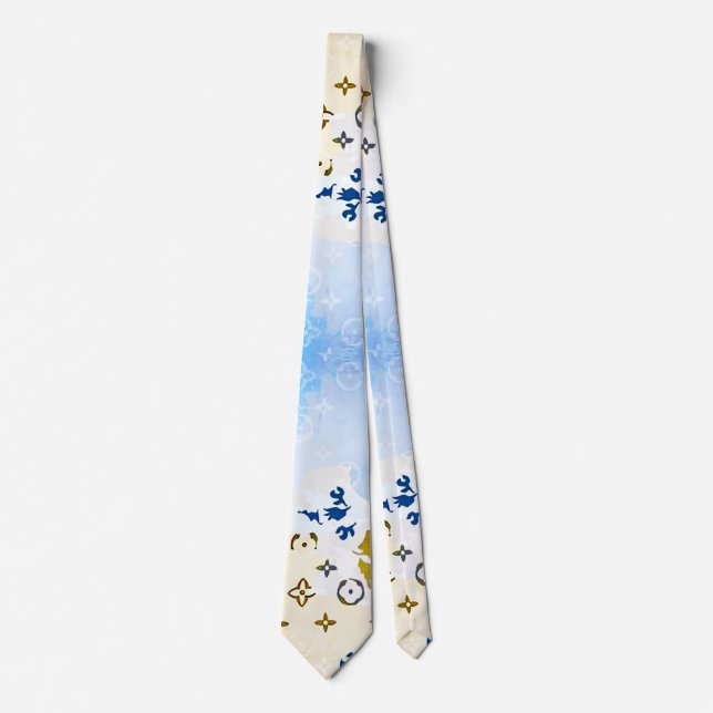 modern blue camouflage neck tie (Front)
