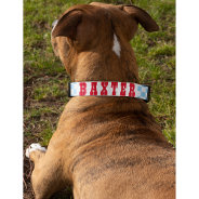Modern Blue Checkered Dog Puppy Doggy Name Custom Pet Collar at Zazzle