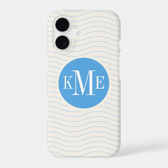 Modern Blue Chevron Pattern Iphone Case (Back)