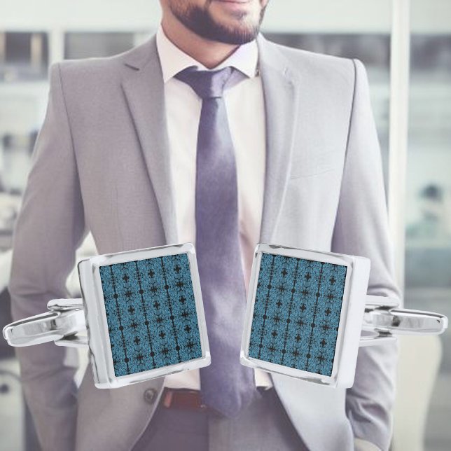 Modern blue circles pattern cufflinks (Creator Uploaded)