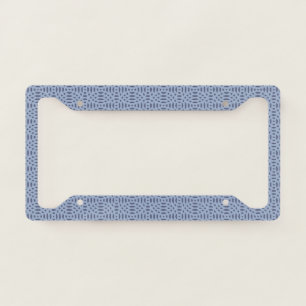 Modern Blue Circular Shapes Seamless Pattern License Plate Frame