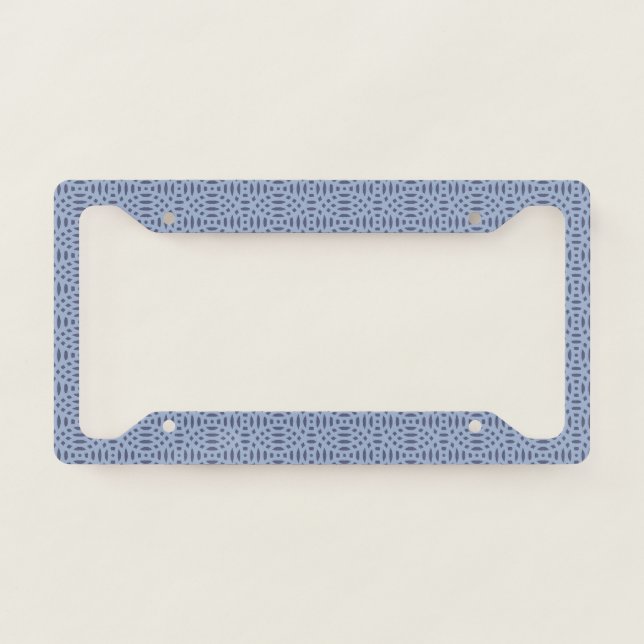 Modern Blue Circular Shapes Seamless Pattern License Plate Frame (Front)