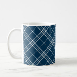 Modern Blue Clan Clark Tartan Plaid Coffee Mug