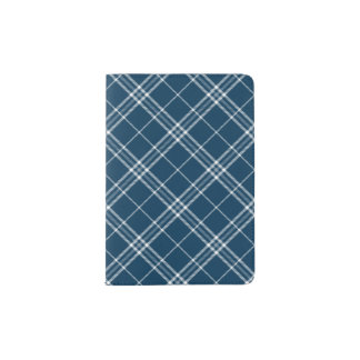 Modern Blue Clan Clark Tartan Plaid Passport Holder