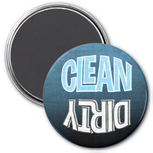 Modern Blue Clean Dirty Dishes Dishwasher  Magnet