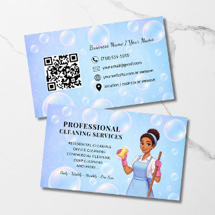 Modern Blue Cleaning Service Business Card