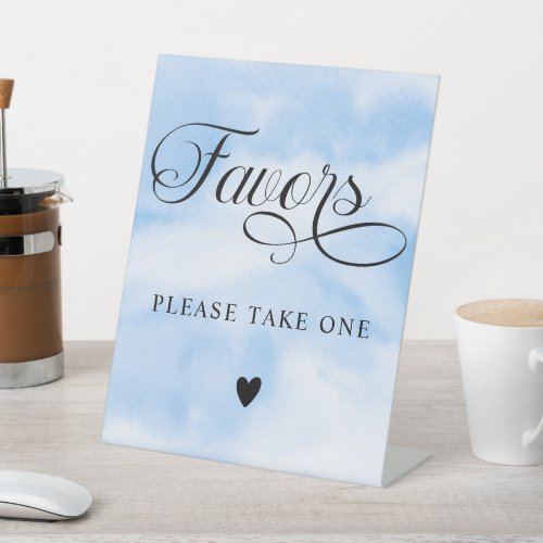 Modern Blue Cloud Nine Baby Shower Favors Sign