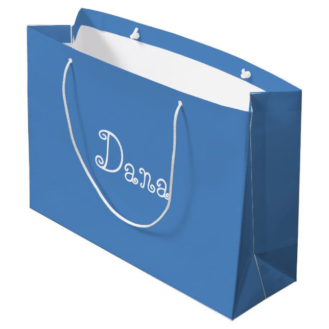 Modern Blue Color Baby Shower Gift Bag (Back Angled)